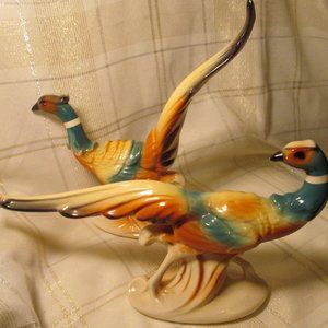 Pheasants Pair Beautiful Decoration Hunters Cabin Man Cave  Gift Royal Copley!